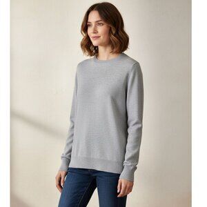 Adam Lippes Crew Neck Sweater, Heather Grey, Womens Size XS